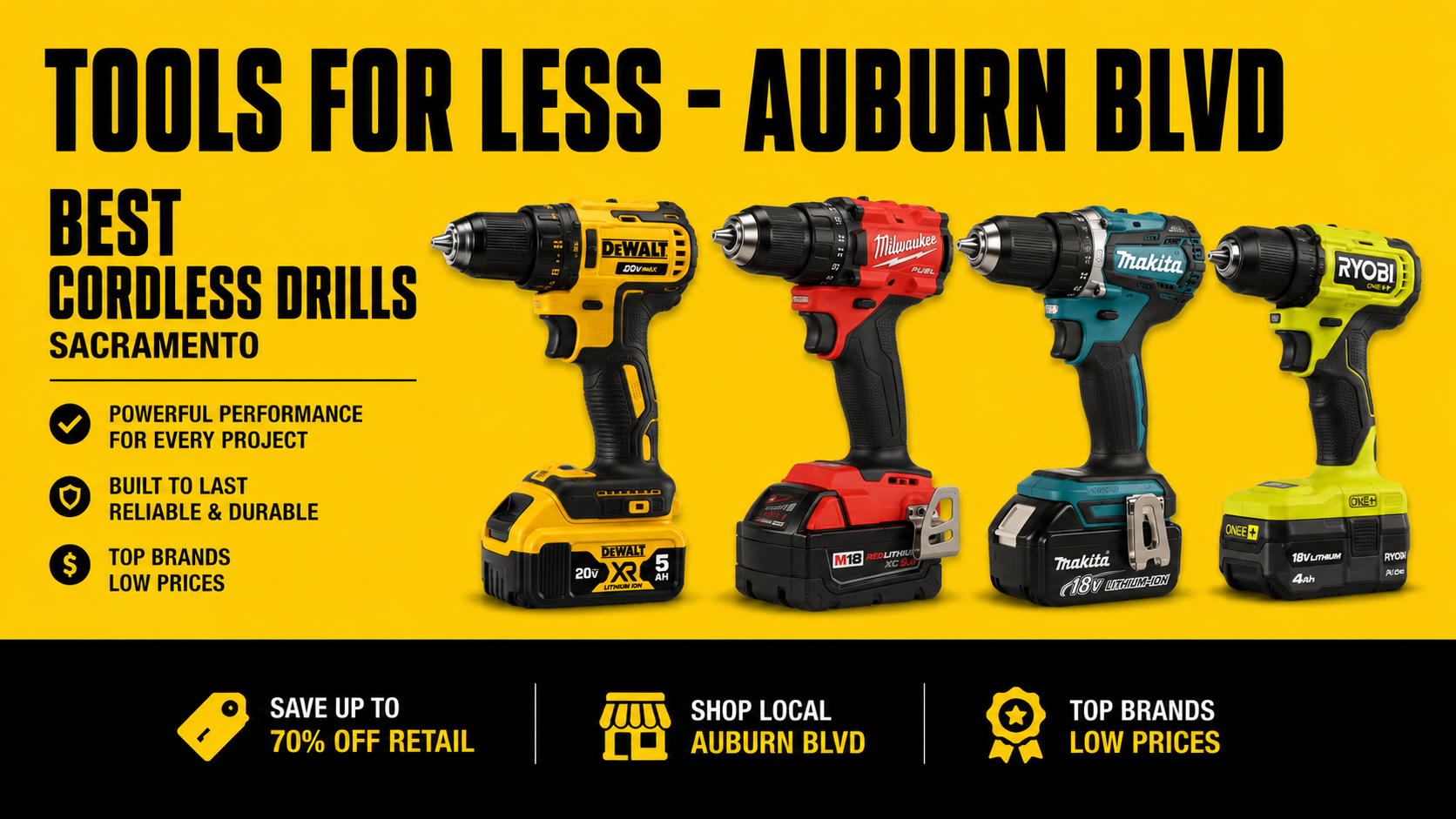 Best Cordless Drills in Sacramento: Milwaukee, DeWalt, Makita, and RYOBI Compared