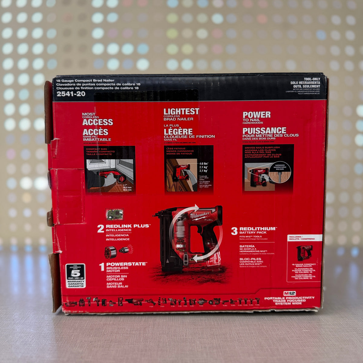 Milwaukee 2541-20 M12 FUEL 18 Gauge Compact Brad Nailer, Tool Only