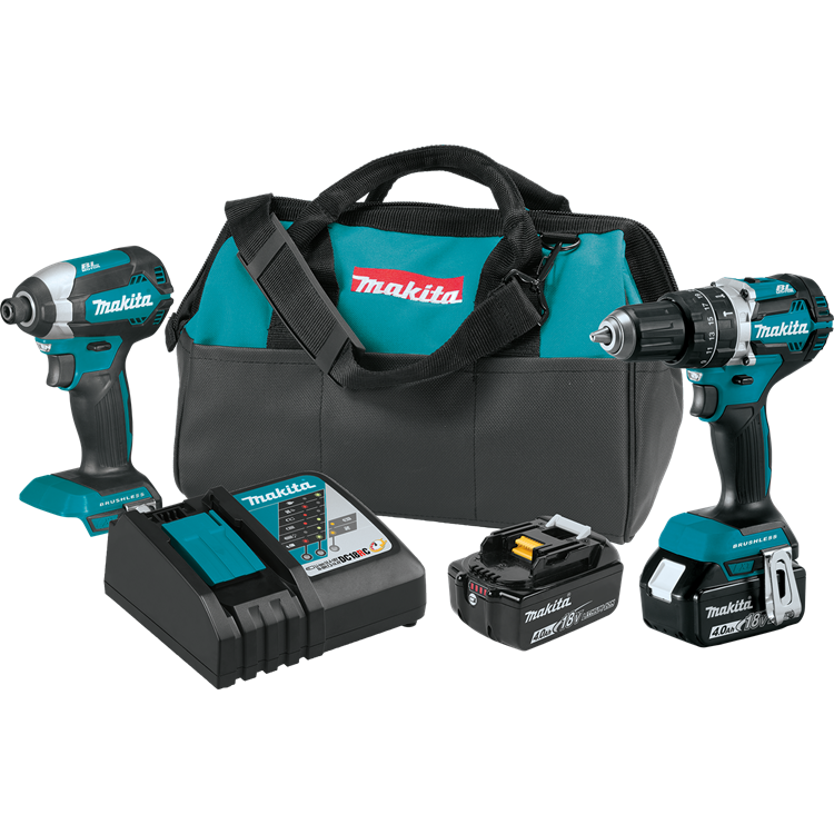 Makita XT269MR 18V LXT Brushless 2-Piece Combo Kit, 4.0 Ah - Factory Service