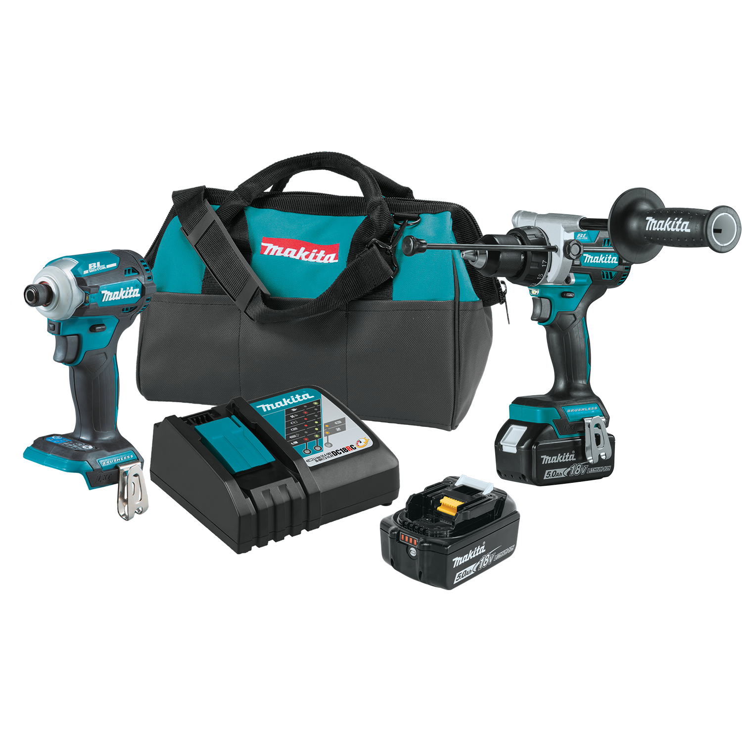 Makita XT288T-B 18V LXT® Lithium‑Ion Brushless Cordless 2‑Pc. Combo Kit (5.0Ah)
