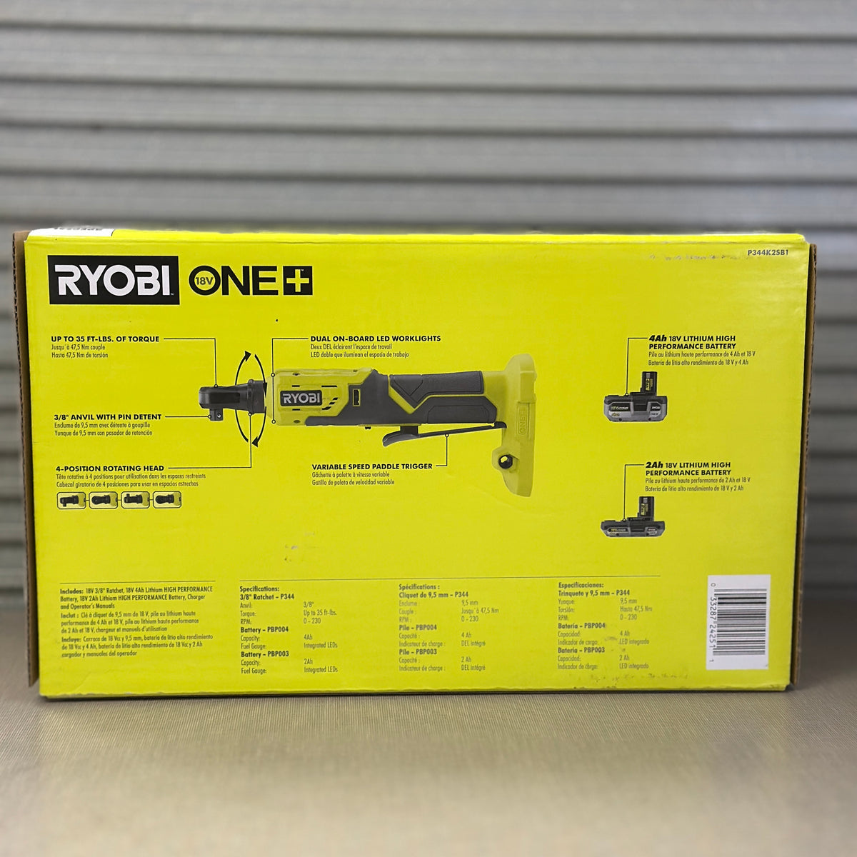 Ryobi 18V ONE+ 3/8" Ratchet Kit