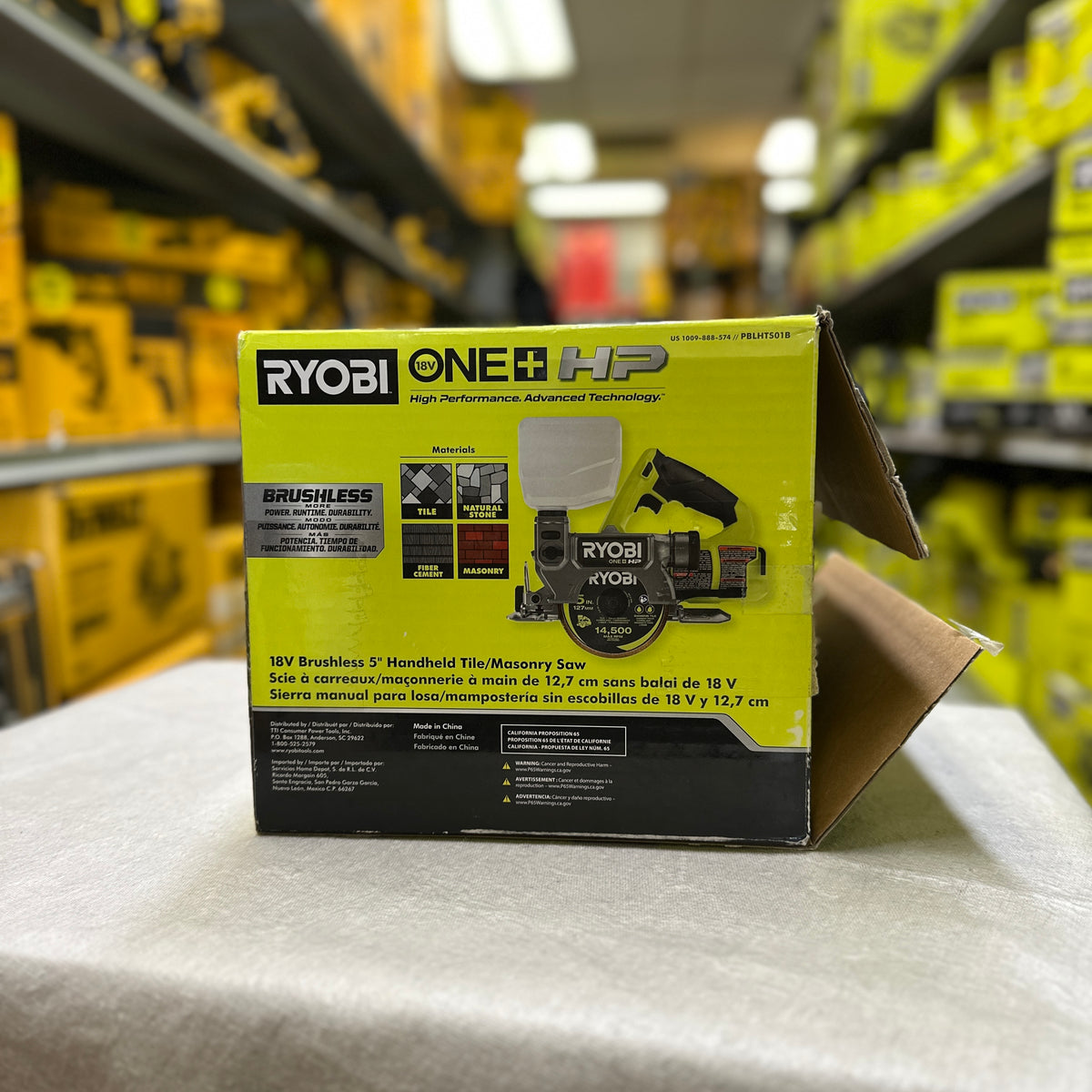 RYOBI ONE+ HP 18V Cordless Handheld Wet/Dry Masonry Tile Saw – PBLHTS01B (Tool Only)