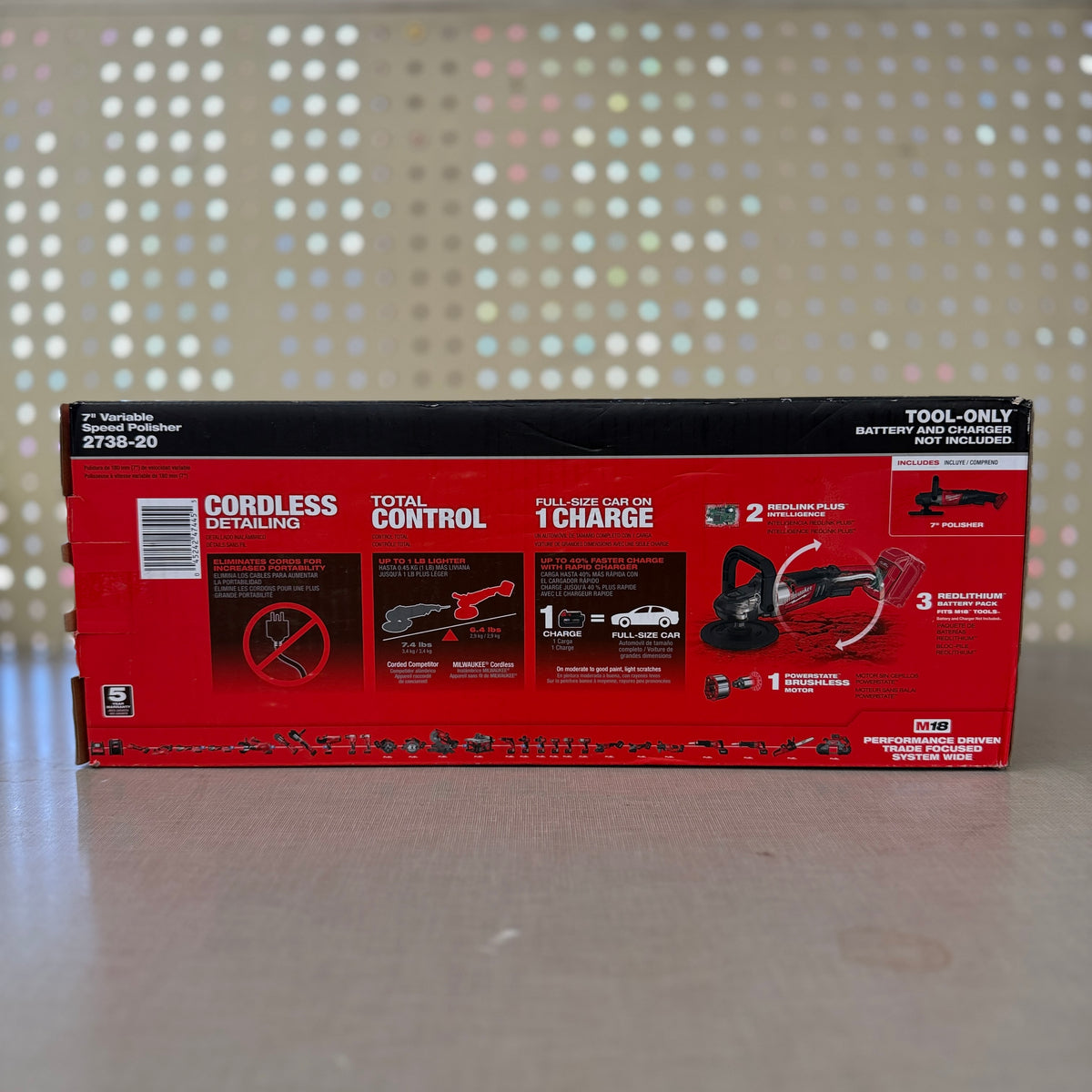 Milwaukee 2738-20 M18 FUEL 7 in. Variable Speed Polisher, Tool Only