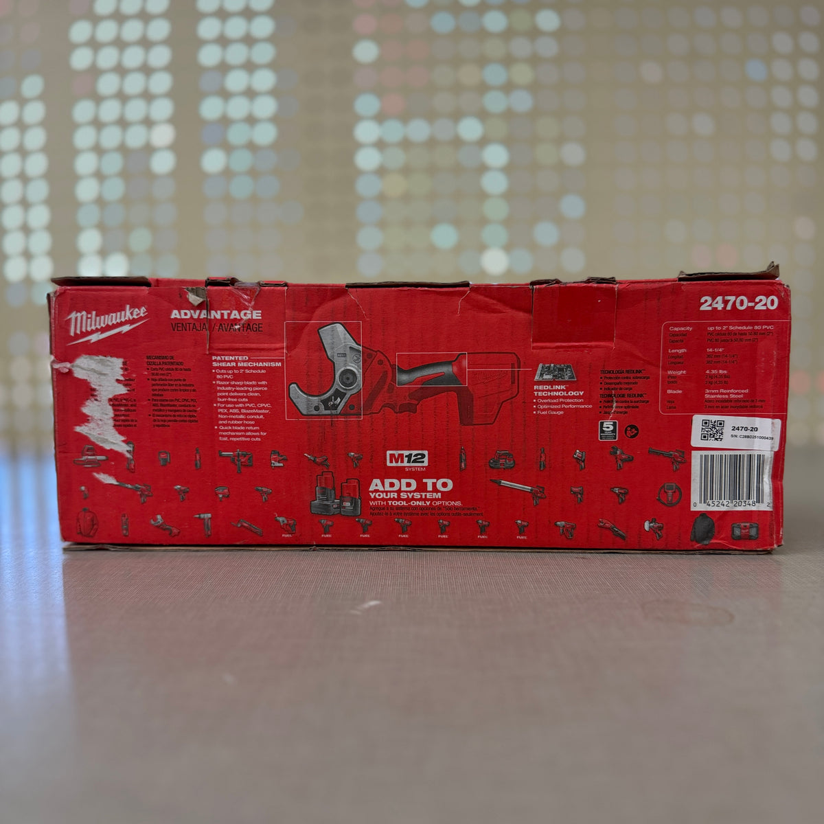 Milwaukee 2470-20 M12 Plastic Pipe Shear, Tool Only