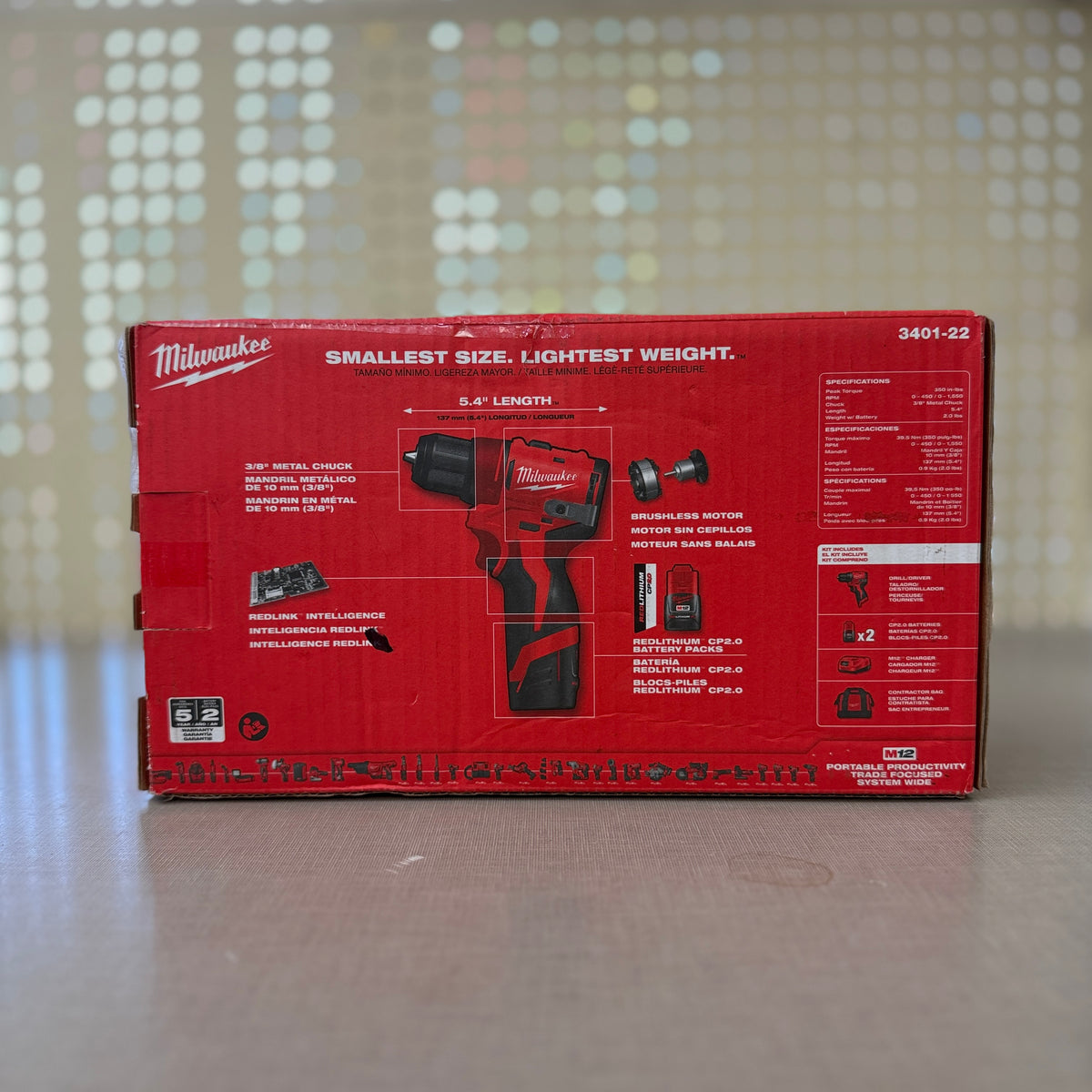 Milwaukee 3401-22 M12 Subcompact Brushless 3/8" Drill/Driver Kit