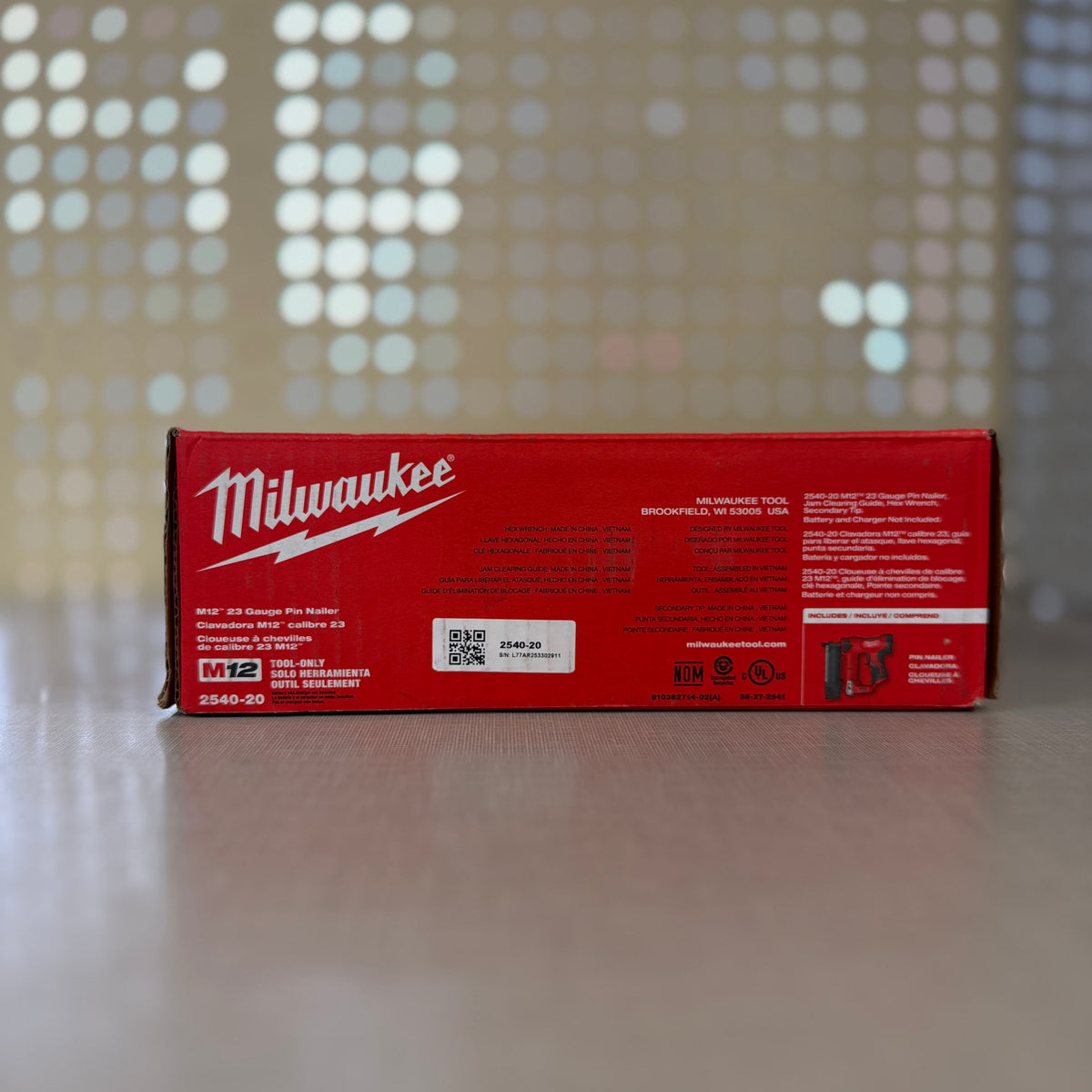 Milwaukee M12 23 Gauge Pin Nailer — Tool Only, 2540-20