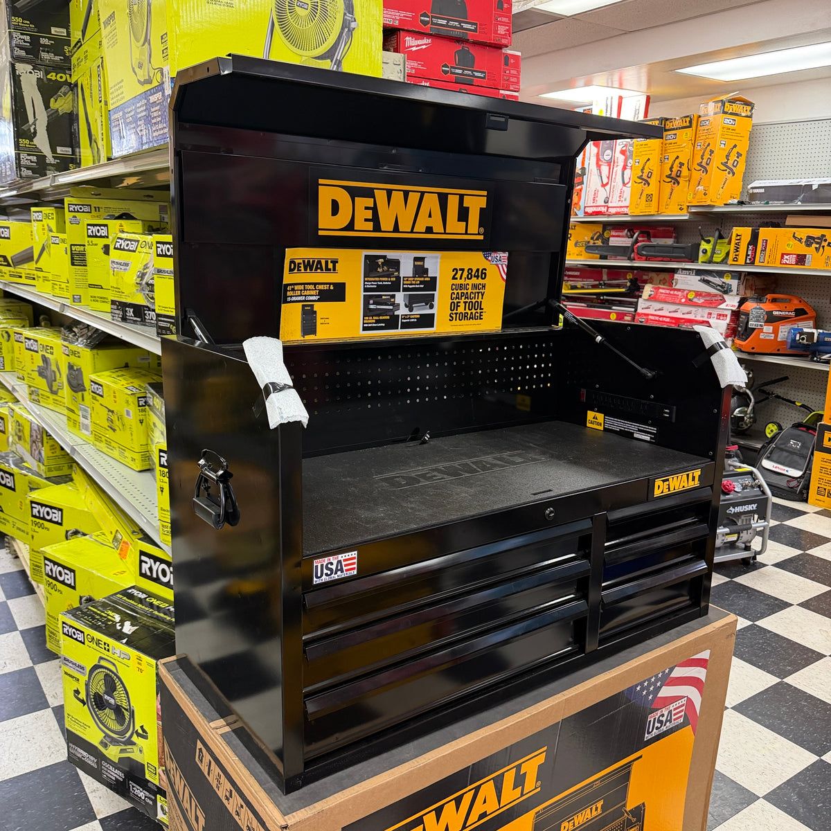 DEWALT DWST24062 41 in. Wide Tool Chest & Roller Cabinet 15-Drawer Combo with Power Strip