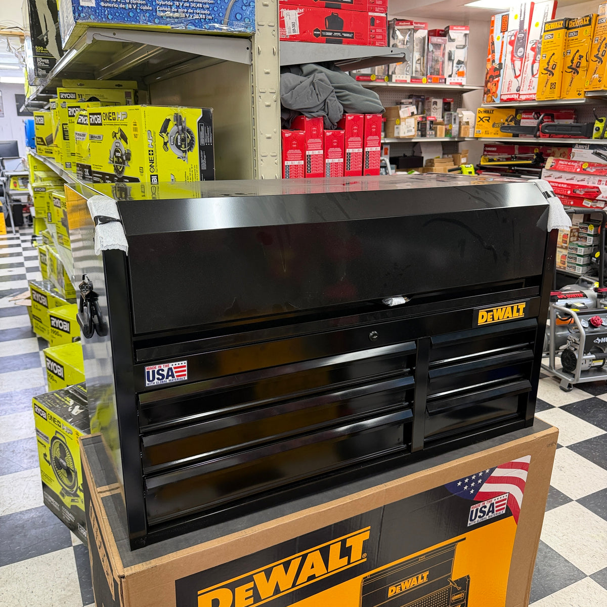 DEWALT DWST24062 41 in. Wide Tool Chest & Roller Cabinet 15-Drawer Combo with Power Strip