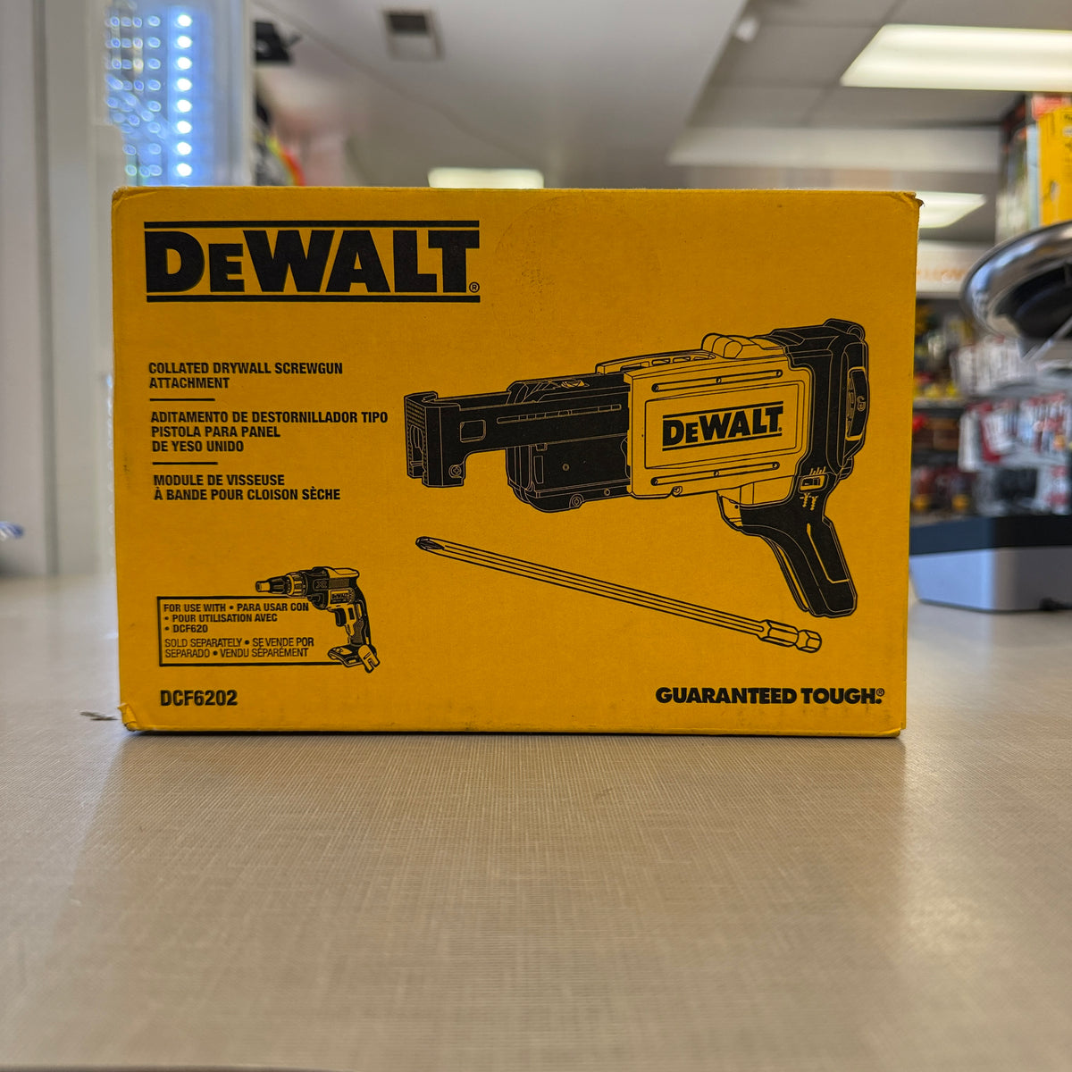 DEWALT DCF6202 collated drywall screw gun attachment retail box front view